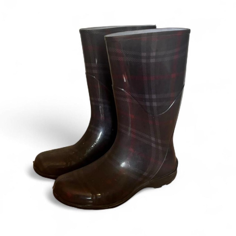 Classic plaid rain boots